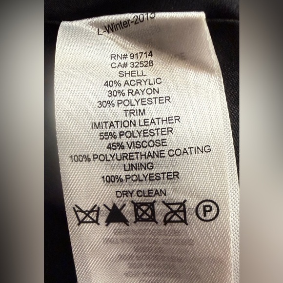 Armani Exchange A|X Tweed Mini Skirt Faux Leather Trim Black White Size 2 - Picture 11 of 11